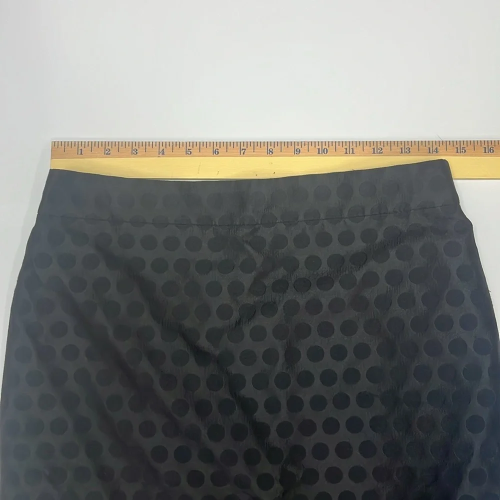 Black Pencil Skirt J. Crew Vintage Tonal Polka Dot Print Size 4